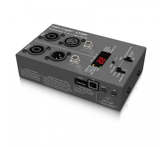 Behringer CT200 кабель-тестер, разъёмы XLR, Speakon, TRS (1/4« и 1/8»), RCA, RJ45, MIDI и USB