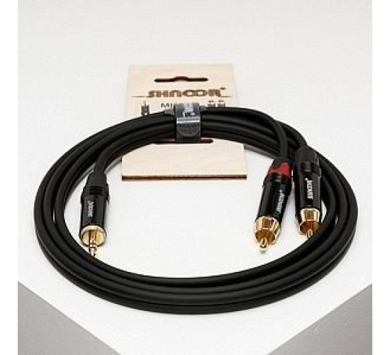 Shnoor MJ2RCA-1,5m Y-кабель миниджек - 2 RCA с литым копусом и позолоченными контактами, 1,5м