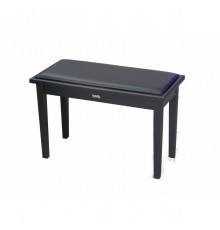 Tempo Turris 129/MB банкетка деревянная double seat, кожзам, цвет: чёрный матовый, нотное отделение