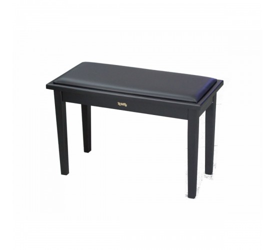 Tempo Turris 129/MB банкетка деревянная double seat, кожзам, цвет: чёрный матовый, нотное отделение