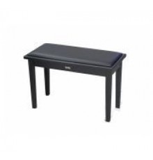 Tempo Turris 129/MB банкетка деревянная double seat, кожзам, цвет: чёрный матовый, нотное отделение