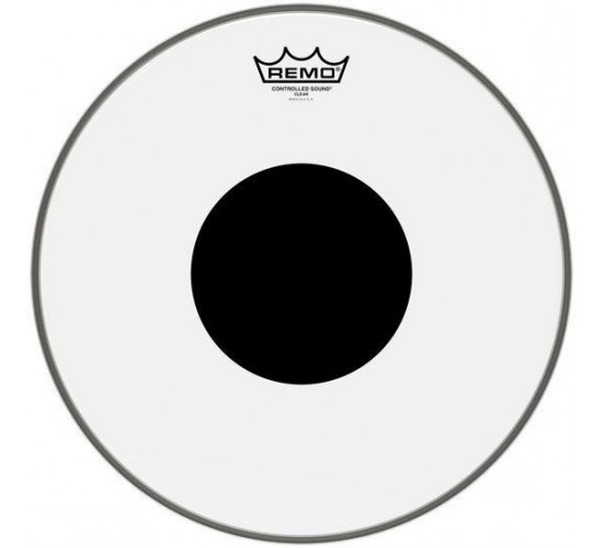 Remo CS-1322-10 Controlled Sound Clear Top Black Dot 22