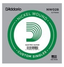 D'Addario NW028 Nickel Wound Отдельная струна для электрогитары, никелированная, .028