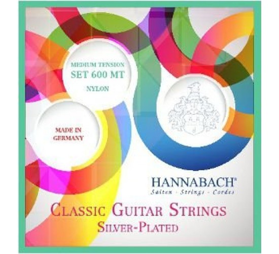 Hannabach 600MT Silver-Plated Green Комплект струн для классической гитары, среднее натяжение