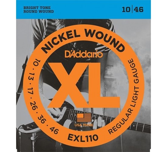 D'Addario EXL110 XL NICKEL WOUND Струны для электрогитары Regular Light 10-46