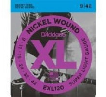 D'Addario EXL120 XL NICKEL WOUND Струны для электрогитары Super Light 9-42