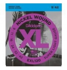 D'Addario EXL120 XL NICKEL WOUND Струны для электрогитары Super Light 9-42