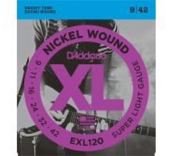 D'Addario EXL120 XL NICKEL WOUND Струны для электрогитары Super Light 9-42