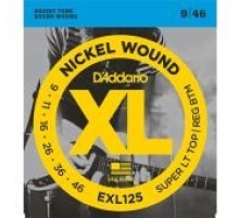 D'Addario EXL125 XL NICKEL WOUND Струны для электрогитары Super Light Top/Regular Bottom 9-46