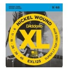 D'Addario EXL125 XL NICKEL WOUND Струны для электрогитары Super Light Top/Regular Bottom 9-46