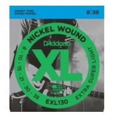 D'Addario EXL130 XL NICKEL WOUND Струны для электрогитары Extra Super Light 8-38