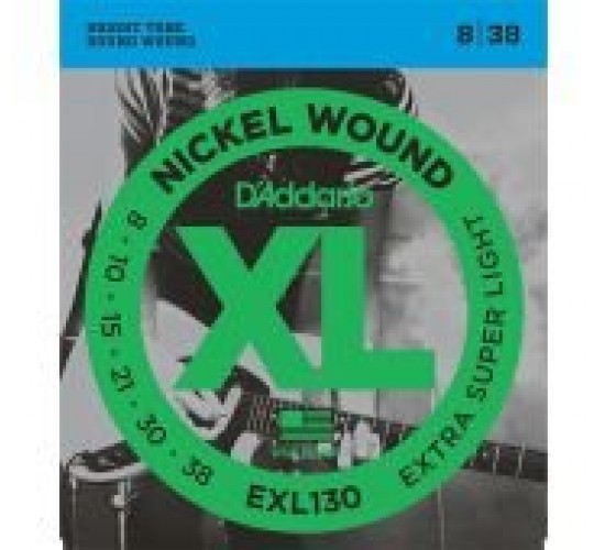 D'Addario EXL130 XL NICKEL WOUND Струны для электрогитары Extra Super Light 8-38