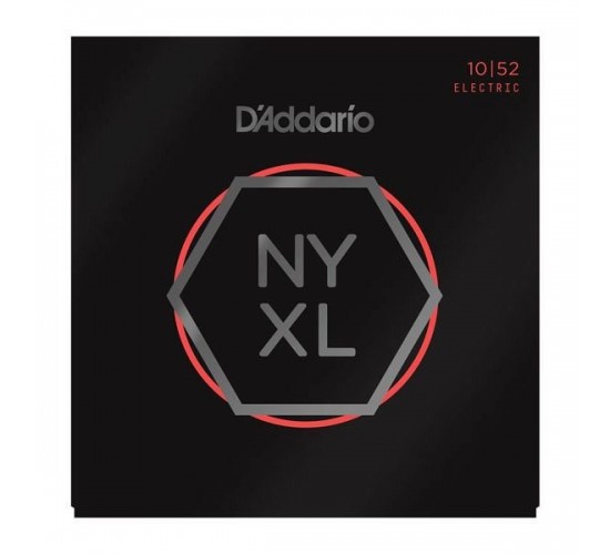 D'Addario NYXL1052 Комплект струн для электрогитары, никелированные, L. Top/Heavy Bottom, 10-52