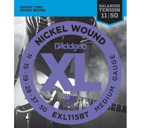 D'Addario EXL115BT Nickel Wound Комплект струн для электрогитары, Medium, 11-50