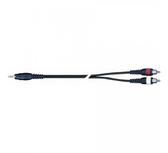 QUIK LOK AD40-3K компонентный кабель, 3 метра, разъёмы Stereo Mini Jack Male - 2 RCA