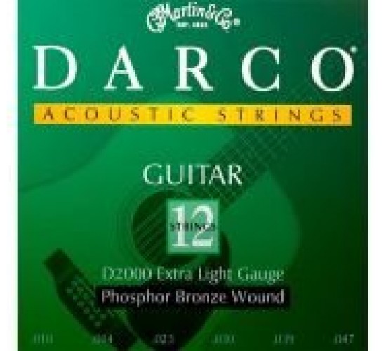 Darco D2000 струны для 12-стр. акустической гитары Extra Light