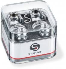 Schaller 14010301 Security Lock Крепление для ремня с блокировкой, для гитары матовый хром