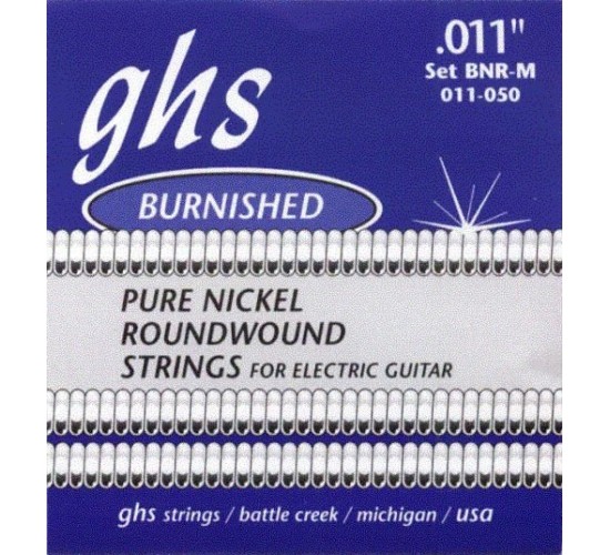 GHS BNR-M струны для электрогитары, серия Burnished Nickel, 11-50