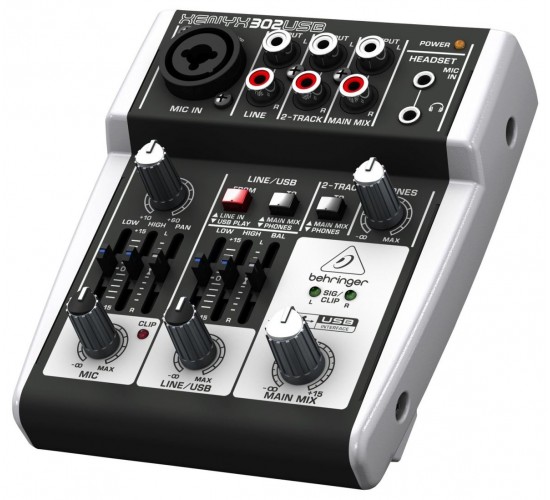 Behringer 302USB 5-вход. микшерный пульт, с микрофонными предусилит. XENYX, USB/аудио интерфейсом