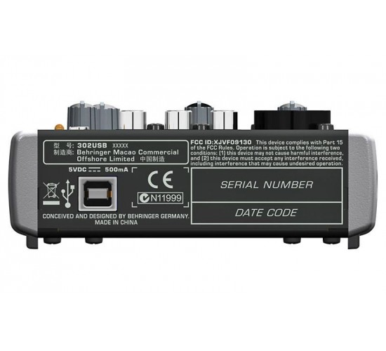 Behringer 302USB 5-вход. микшерный пульт, с микрофонными предусилит. XENYX, USB/аудио интерфейсом