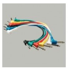 Rockcable RCL30011 D5 кабель 15 см джек-джек, угловой. Комплект 6 штук, разноцветные