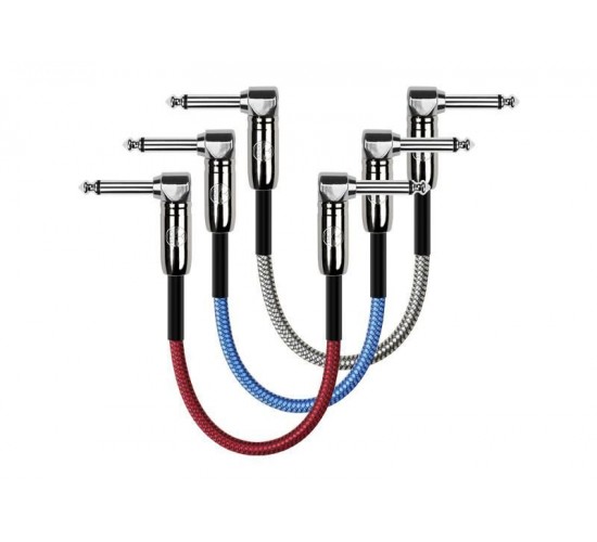Kirlin IWC3A-203PN 0.15M 3 кабель соединительный (3 шт.), 0,15м, цвет черный+серебро/синий/красный