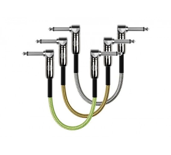 Kirlin IWC3C-203PN 0.15M 3 кабель соединительный (3 шт.), 0,15м, цвет чёрный+серебро/чёрный+жёлтый/зелёный