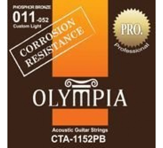 Olympia CTA1152PB струны для акустической гитары с устойчивостью к коррозии фосфорная бронза (11-52)