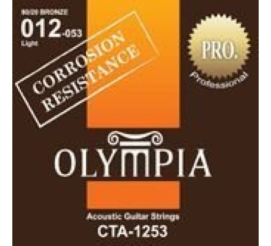 Olympia CTA1253 струны для акустической гитары с устойчивостью к коррозии, 80/20 бронза, (12 - 53)