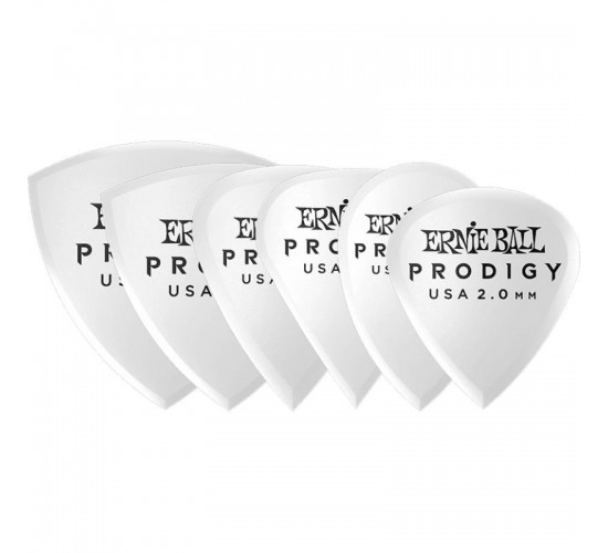 Ernie Ball P09343 Prodigy Набор медиаторов, 2мм, белые (6 шт)