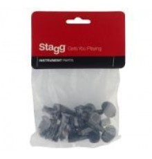 Stagg SP-MHWS-BKBB колки для ак. или электрогитары, серия die cast, 3+3, цвет черный
