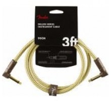 Fender 3` Deluxe Series Instrument Cable Angle Tweed инструментальный кабель, длина 90см, угловой