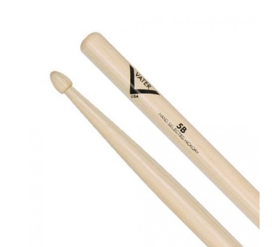 Vater VH5BW American Hickory 5B барабанные палочки, орех, деревянная головка