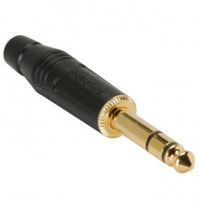 Amphenol ACPS-GB-AU Jack 6.3 мм стерео штекер на кабель, черненый корпус, позолоченные контакты