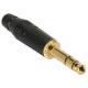 Amphenol ACPS-GB-AU Jack 6.3 мм стерео штекер на кабель, черненый корпус, позолоченные контакты
