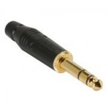 Amphenol ACPS-GB-AU Jack 6.3 мм стерео штекер на кабель, черненый корпус, позолоченные контакты