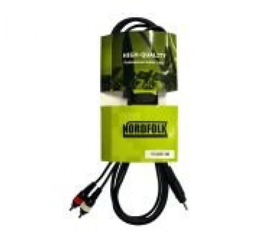 NordFolk NYC028 1.5M кабель Minijack stereo - 2 x RCA, литые разъемы,