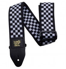 Ernie Ball 4149 Гитарный ремень из полиэстера Jacquard, чёрный/белый