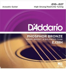 D'Addario EJ38H комплект дополнительных 6 тонких струн для 12-струнной акустической гитары, 10-27