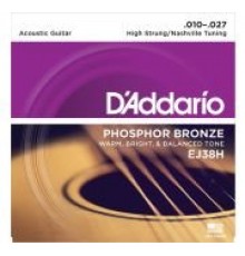 D'Addario EJ38H комплект дополнительных 6 тонких струн для 12-струнной акустической гитары, 10-27