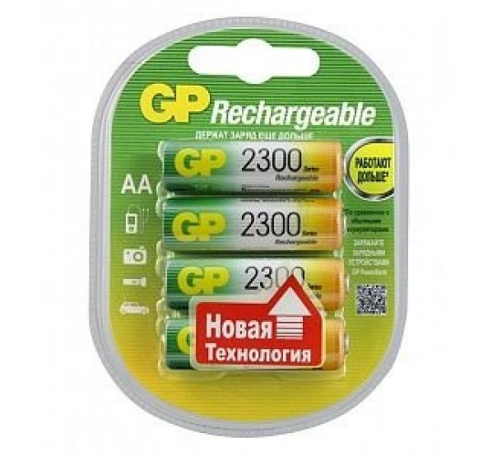 GP 230AAHC-2DECRC4 Аккумуляторный элемент питания АА, Ni-MH, 2300, 4шт