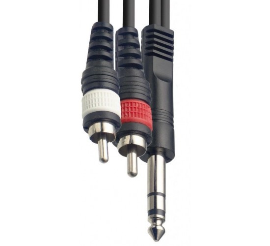Force FLC-27/3 аудио шнур  1/4«(M) стерео - 2xRCA (тюльпан, »папа