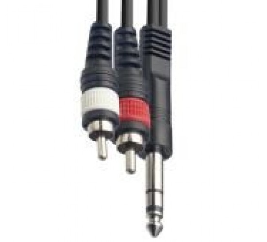 Force FLC-27/3 аудио шнур  1/4«(M) стерео - 2xRCA (тюльпан, »папа