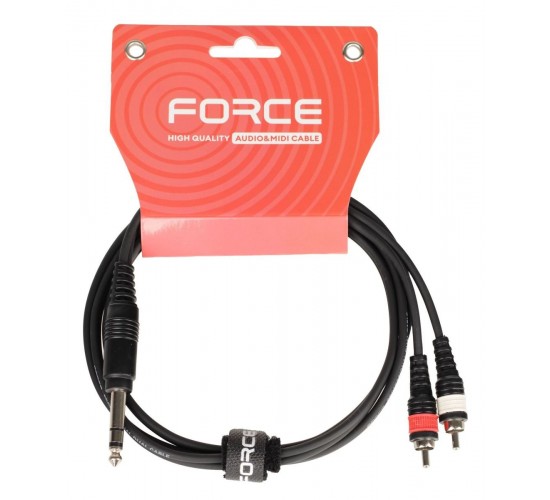 Force FLC-27/1,5 аудио шнур 1/4«(M) стерео - 2xRCA  (тюльпан, »папа