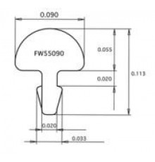 Jescar FW55090 NICKEL SILVER отрезок ладовой проволоки 30 см, радиус прокатки 10 дюймов .090