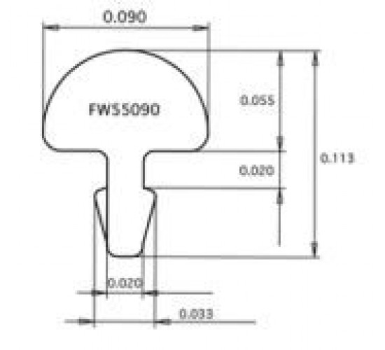 Jescar FW55090 NICKEL SILVER отрезок ладовой проволоки 30 см, радиус прокатки 10 дюймов .090