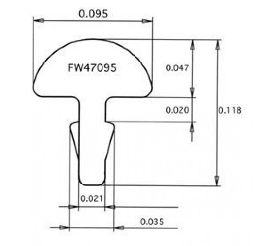 Jescar FW47095 NICKEL SILVER отрезок ладовой проволоки 30 см, радиус прокатки 10 дюймов .095