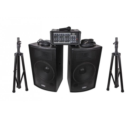 Soundking ZH0602D15LS Комплект акустической системы, микшер, микрофон, кабели, 2х250Вт