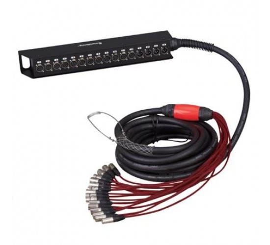 Soundking BCB903-15m Сценическая коммутационная коробка 12хXLR входов + 4хXLR выхода, 15м