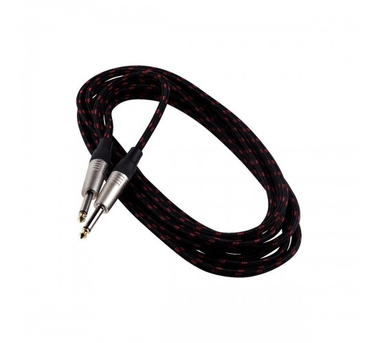 Rockcable RCL 30203 TC C/ BLACK Инструментальный кабель, джек-джек, 3 метра, в оплётке